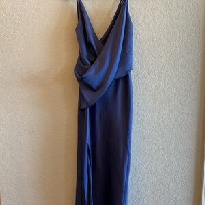COPY - ASOS - NWT - Silky Blue Periwinkle Draped Dress with Slit  - Women’s Siz…